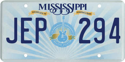 MS license plate JEP294