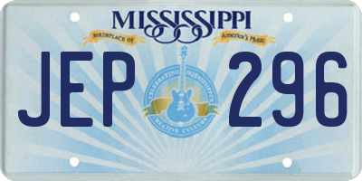 MS license plate JEP296