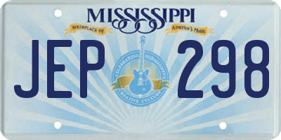 MS license plate JEP298