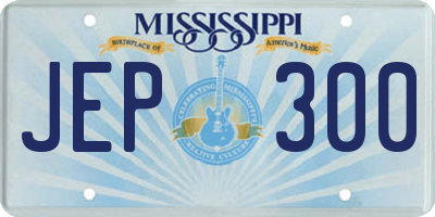 MS license plate JEP300