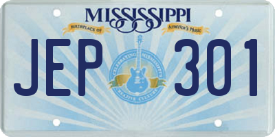 MS license plate JEP301