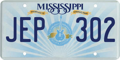 MS license plate JEP302