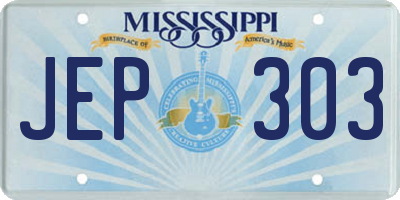 MS license plate JEP303