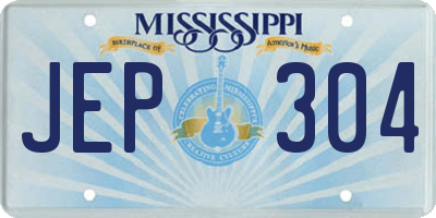 MS license plate JEP304