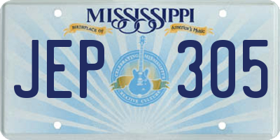 MS license plate JEP305