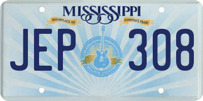 MS license plate JEP308