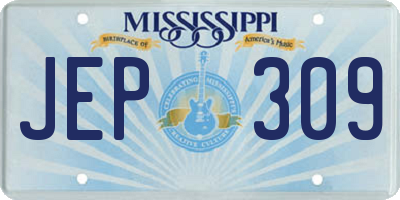 MS license plate JEP309