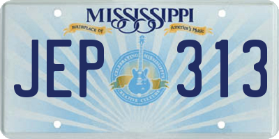 MS license plate JEP313