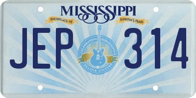 MS license plate JEP314