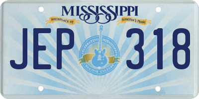 MS license plate JEP318