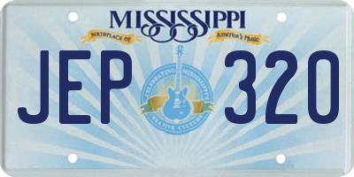 MS license plate JEP320