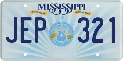 MS license plate JEP321