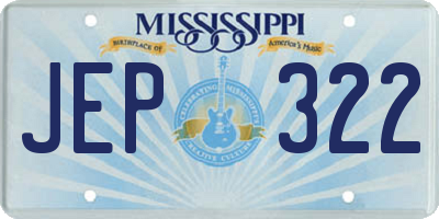MS license plate JEP322