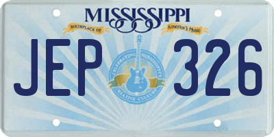 MS license plate JEP326