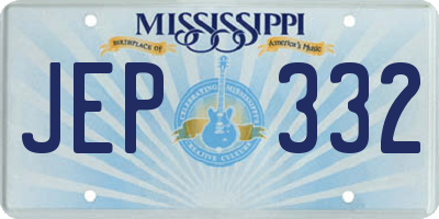MS license plate JEP332