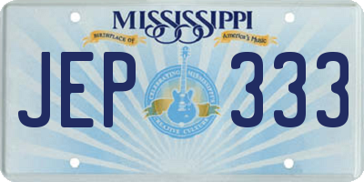 MS license plate JEP333