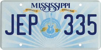 MS license plate JEP335
