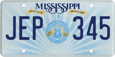 MS license plate JEP345