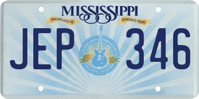 MS license plate JEP346