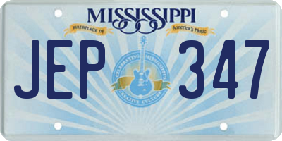 MS license plate JEP347