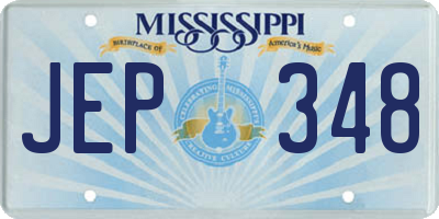 MS license plate JEP348
