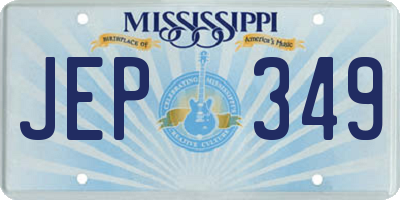 MS license plate JEP349