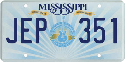 MS license plate JEP351