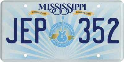 MS license plate JEP352
