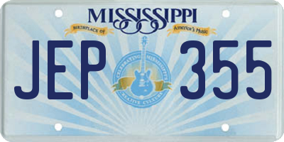 MS license plate JEP355