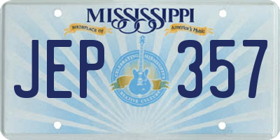 MS license plate JEP357