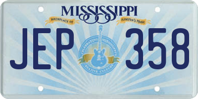 MS license plate JEP358