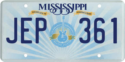 MS license plate JEP361