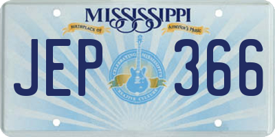 MS license plate JEP366