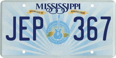 MS license plate JEP367