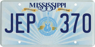 MS license plate JEP370