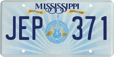 MS license plate JEP371