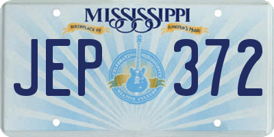 MS license plate JEP372