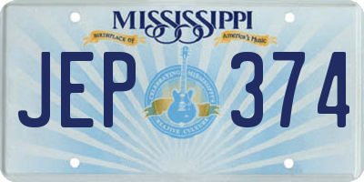 MS license plate JEP374