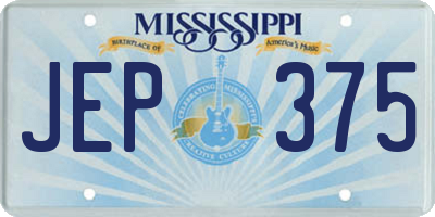 MS license plate JEP375