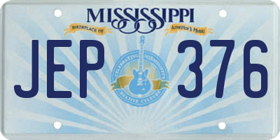 MS license plate JEP376