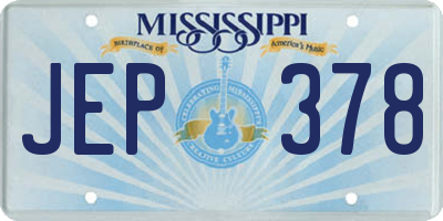 MS license plate JEP378