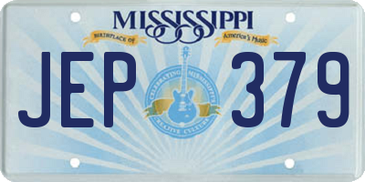 MS license plate JEP379