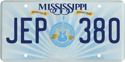 MS license plate JEP380