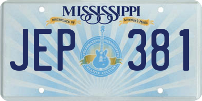 MS license plate JEP381