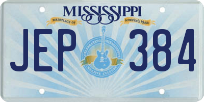 MS license plate JEP384