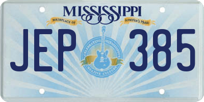 MS license plate JEP385