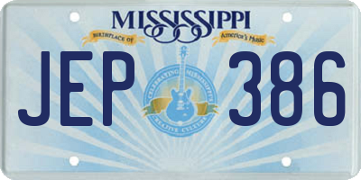 MS license plate JEP386