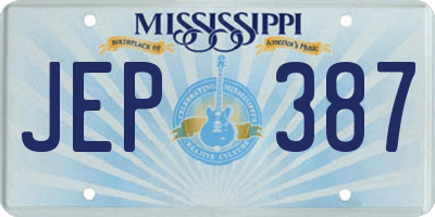 MS license plate JEP387