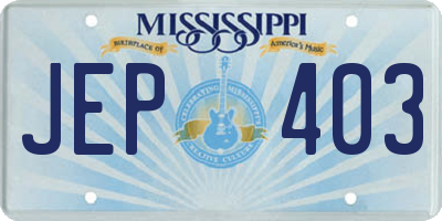 MS license plate JEP403