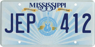 MS license plate JEP412